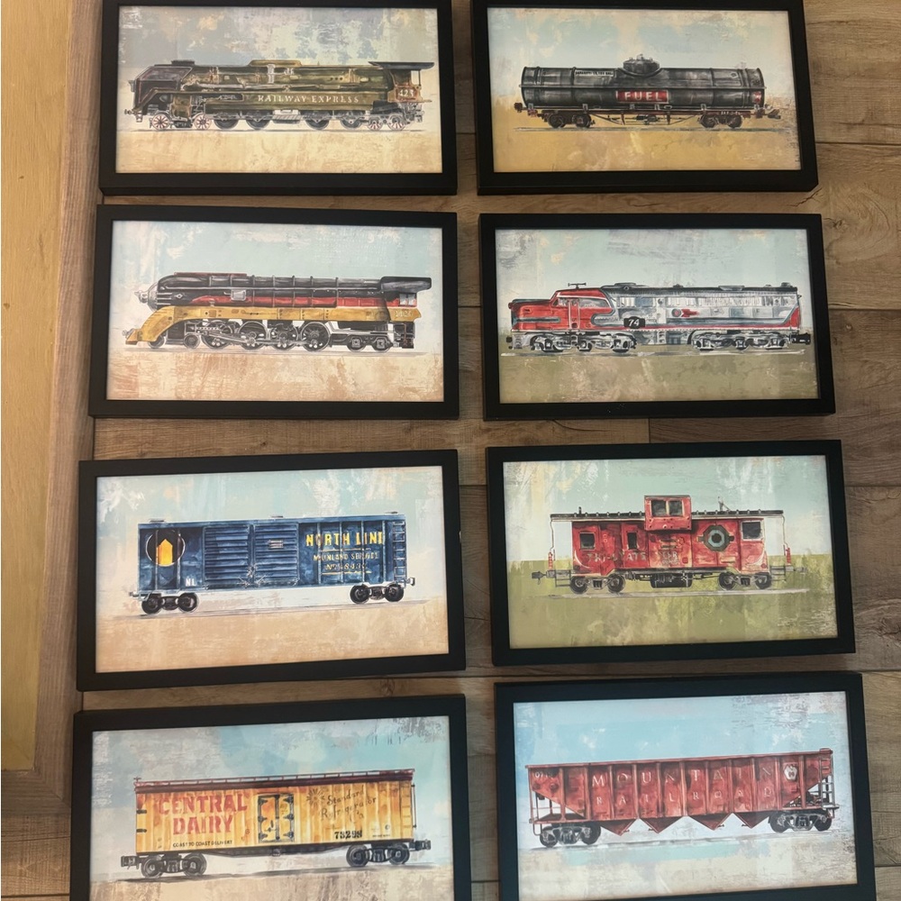 Restoration Hardware Vintage Train Art Prints - Multicolor